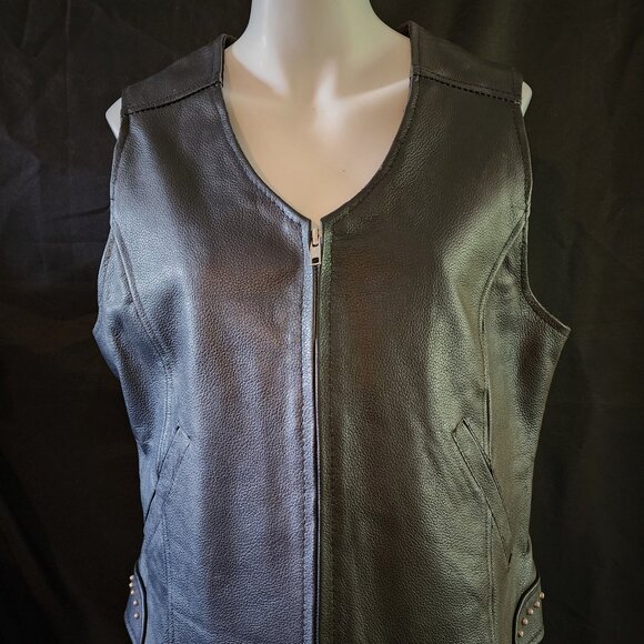 Leather Biker Vest - Picture 1 of 11